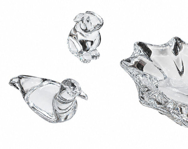 Set of Five Baccarat Crystal Animal Figures & Bowl. Late 20th Century.