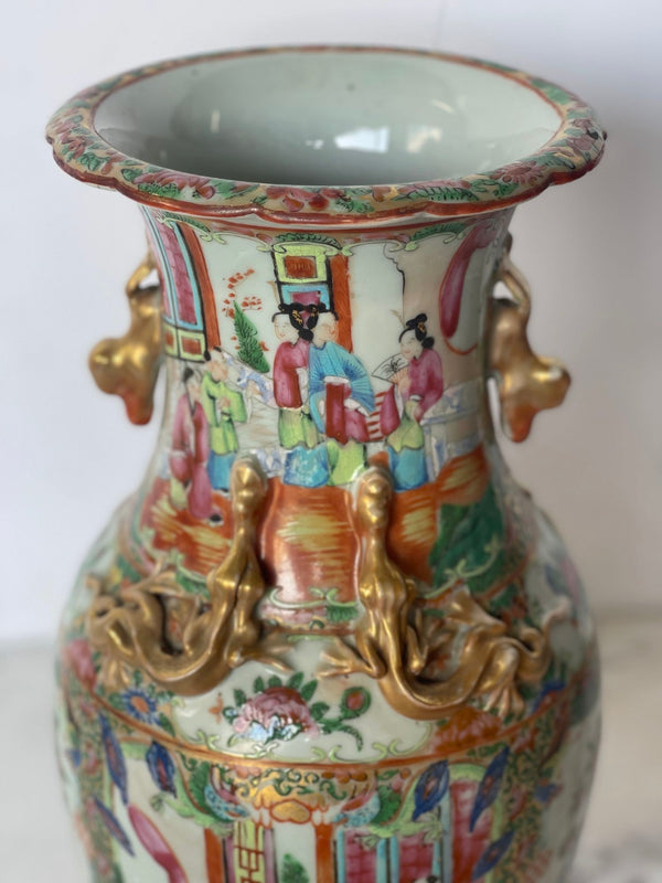 19th Century Chinese Rose Canton Porcelain Vase