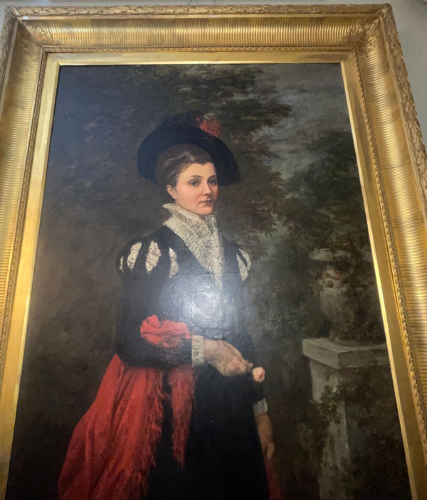 Portrait of an Elegant French Lady. 19th Century.