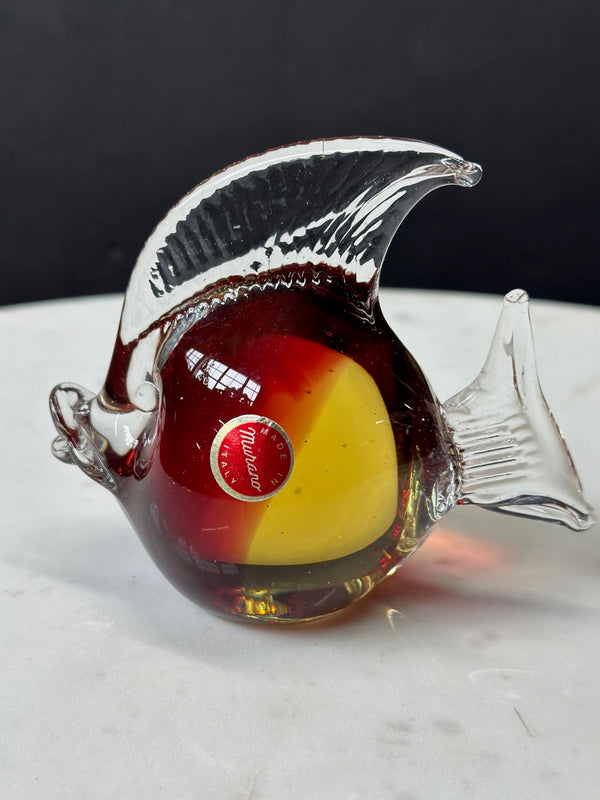 Set of 9 Colorful Murano Glass Fish Figurines