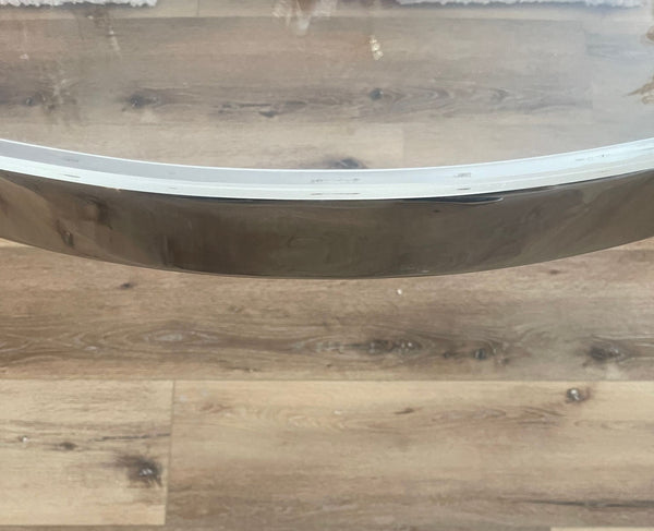Charles Hollis Jones Lucite and Polished Chrome Oval Dining Table, USA, 1970's.