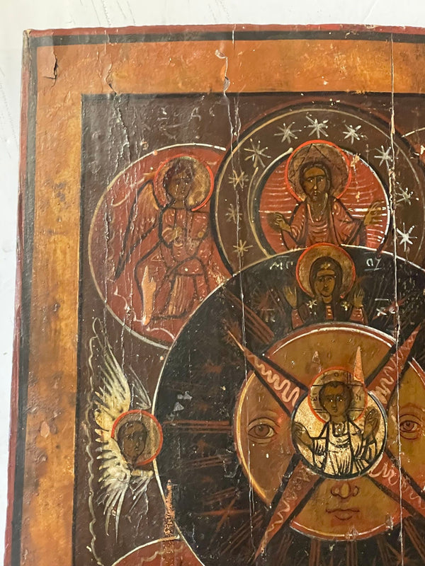 Rare 19th Century Russian Icon Depicting the All-Seeing Eye of God