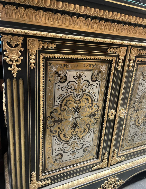 19th C. French Louis XIV Style Ormolu-Mounted Marquetry Cabinet by Henry Dasson