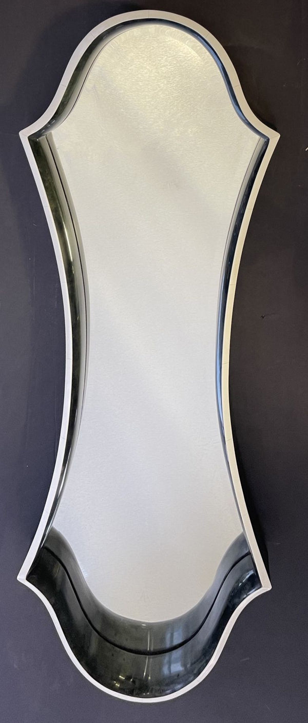 Pair of Italian Goatskin/Parchment and White Lacquer Wall Mirrors, 1960s