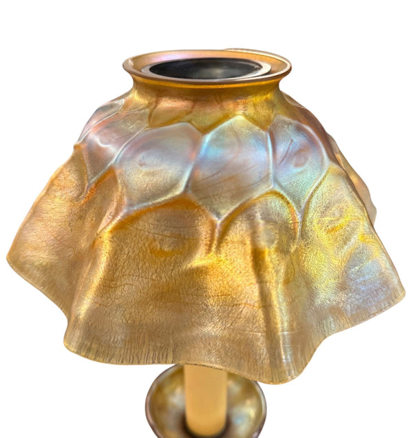 Louis Comfort Tiffany Favrile Glass Candle Lamp. Early 20th Century.
