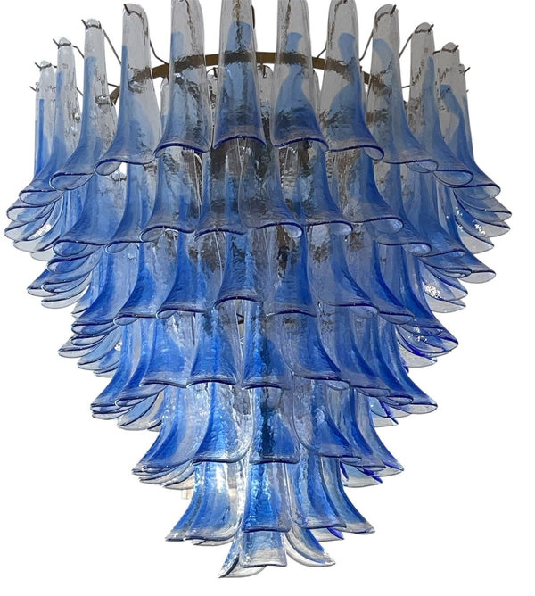 Oversized Modernist Murano Glass Seven-Tier Feather Chandelier, Italy, 1990's.