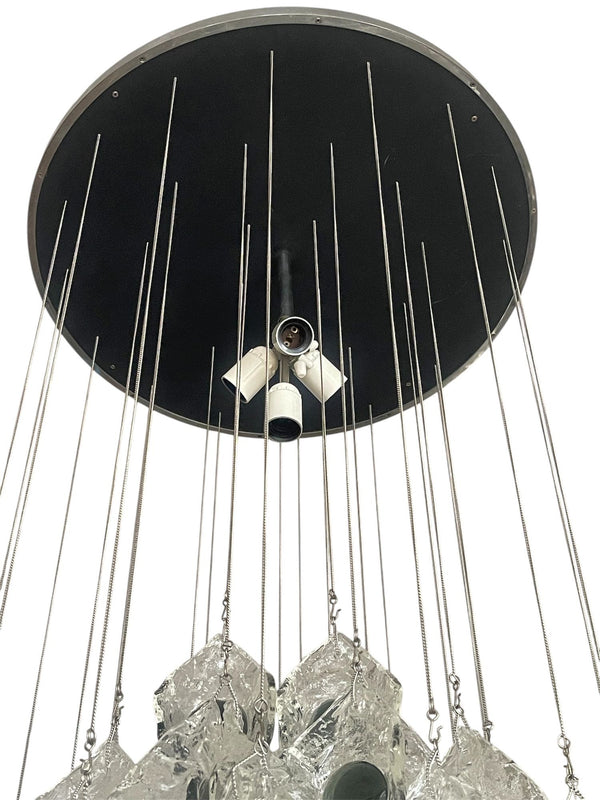 Kalmar "Eliche" Chandelier with Mazzega Murano Glass. Austria / Italy, 1960's