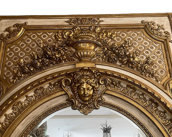 Monumental Third Quarter of 19th Century Italian Hand-Carved & Water-Gilt Mirror