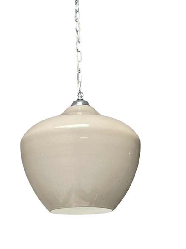 Pair of Italian Murano Gray Glass Pendants, 1980's.