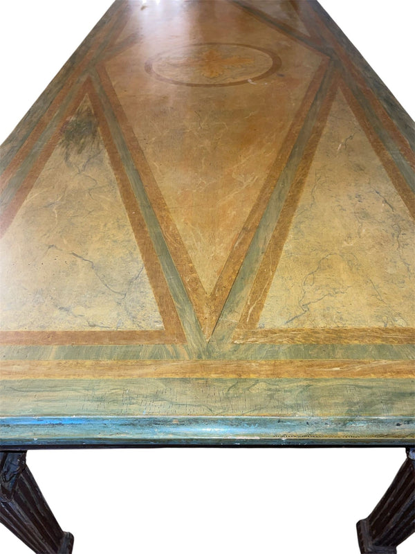 Early 19th-Century Italian Neoclassical Parcel-Gilt Long Center Table