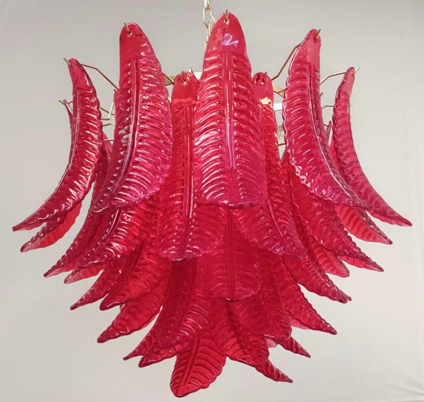 Vintage Italian Red Chandelier by La Murrina, c. 1960's