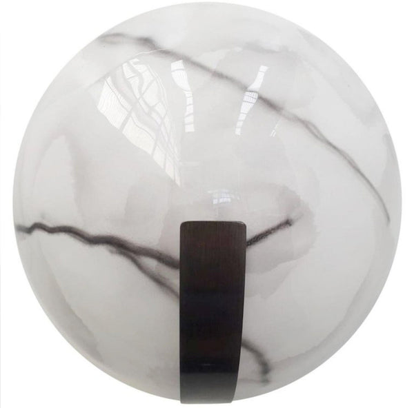 Set of Ten Marbled Murano Glass Half-Moon Sconces. Italy, 1970's.