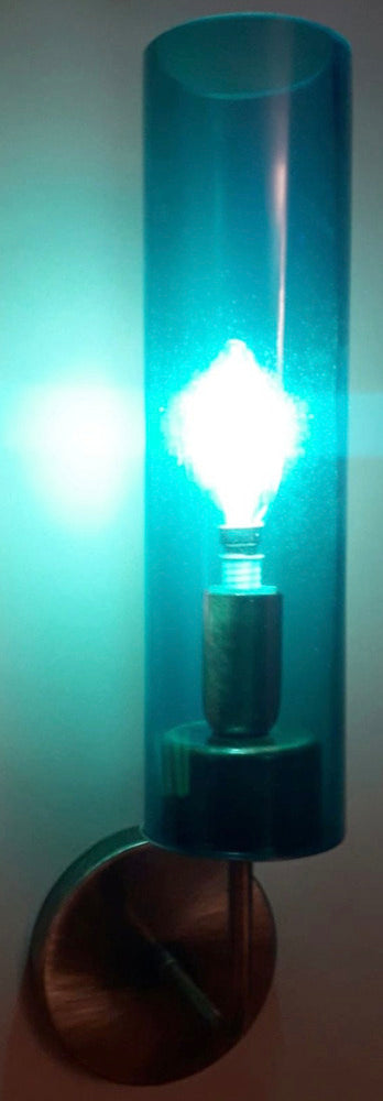 Six Sconces with Blue Murano Glass Tubes Style of Agne Jakobsson. Italy, 1970's