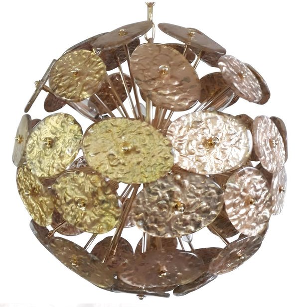Italian “Galattico” Sputnik Chandelier – Dark Gold Murano Glass, 1980's.