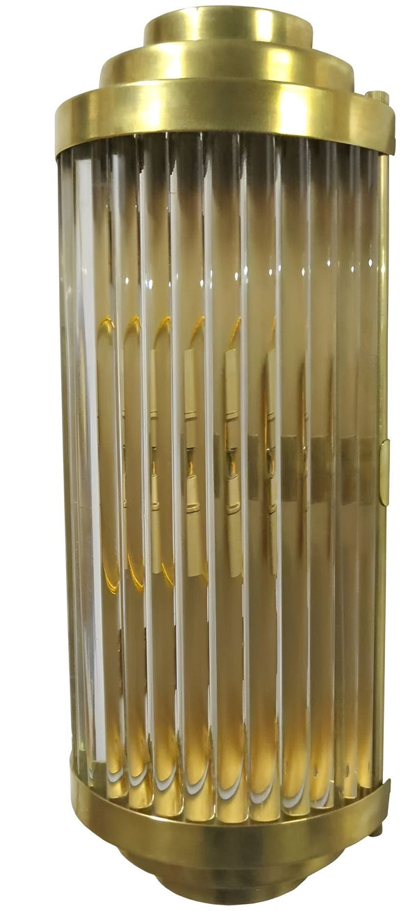 Set of Seven Italian “Romano” Crystal and Brass Wall Sconces – 1980's.