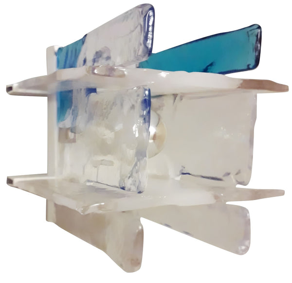 Set of Ten Carlo Nason for Mazzega Square Murano Glass Sconces – Italy, 1960's.