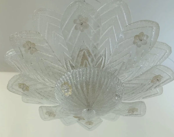 Murano Graniglia Glass Flush Mount – Italy, Circa 1960's.