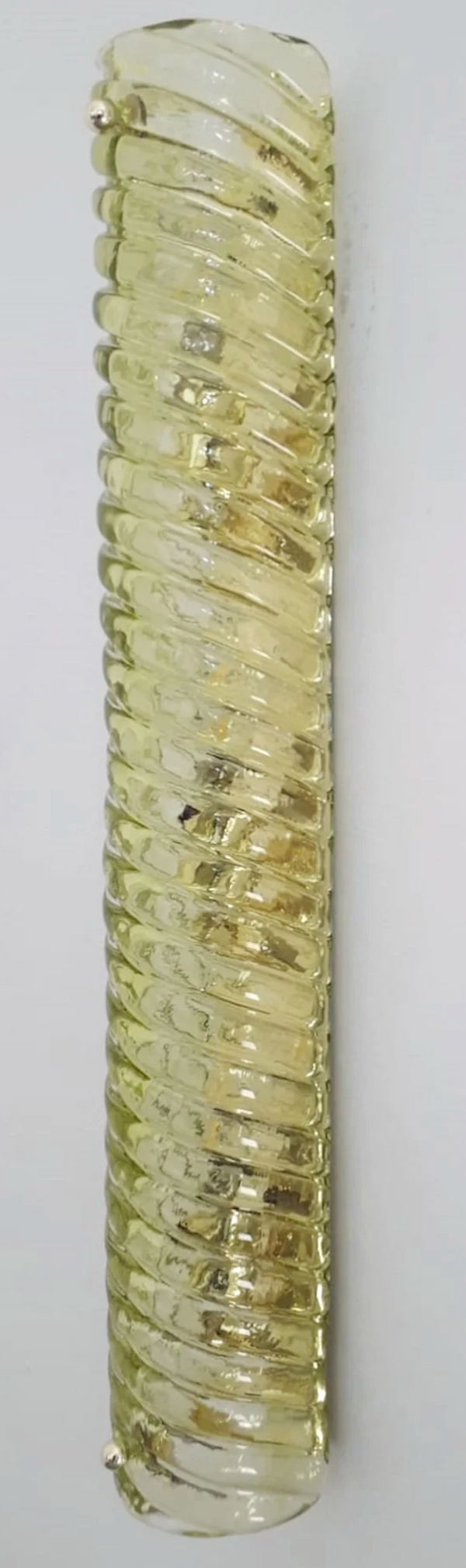 Pair Canale Sconces in Rare Chartreuse Green by Barovier e Toso. Italy, 1960's.