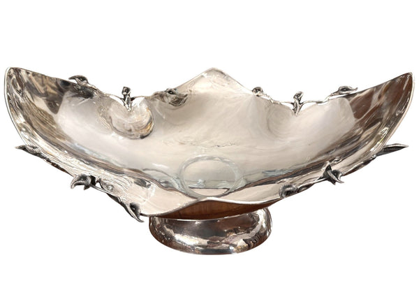 Pair of Damar 925 Sterling Silver Floral Centerpiece Bowls. Turkey.