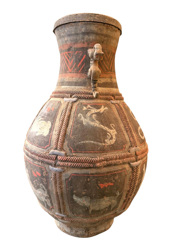 Ancient Chinese Zhou Dynasty Zodiac Pottery Vase, 500–200 BC.