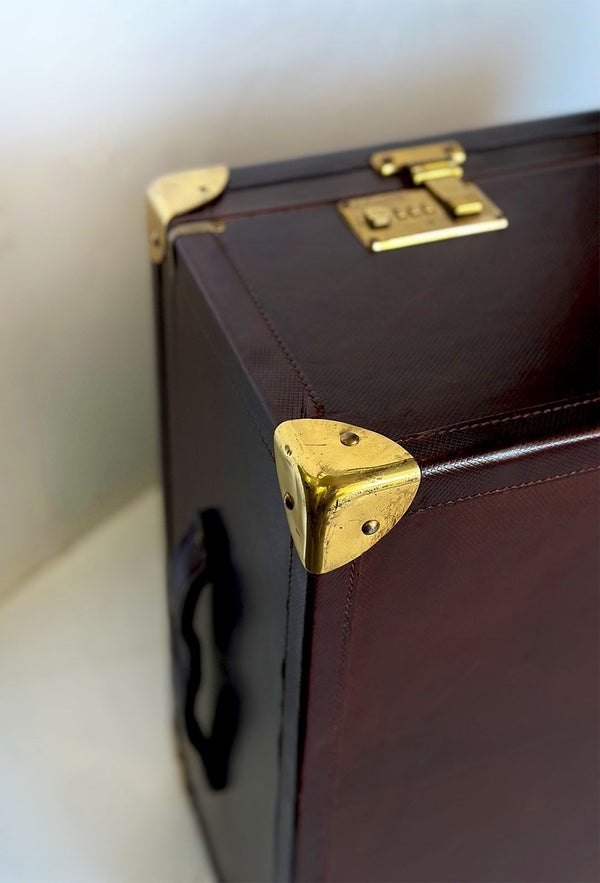 Vintage Burgundy Bottega Veneta Leather Suitcase