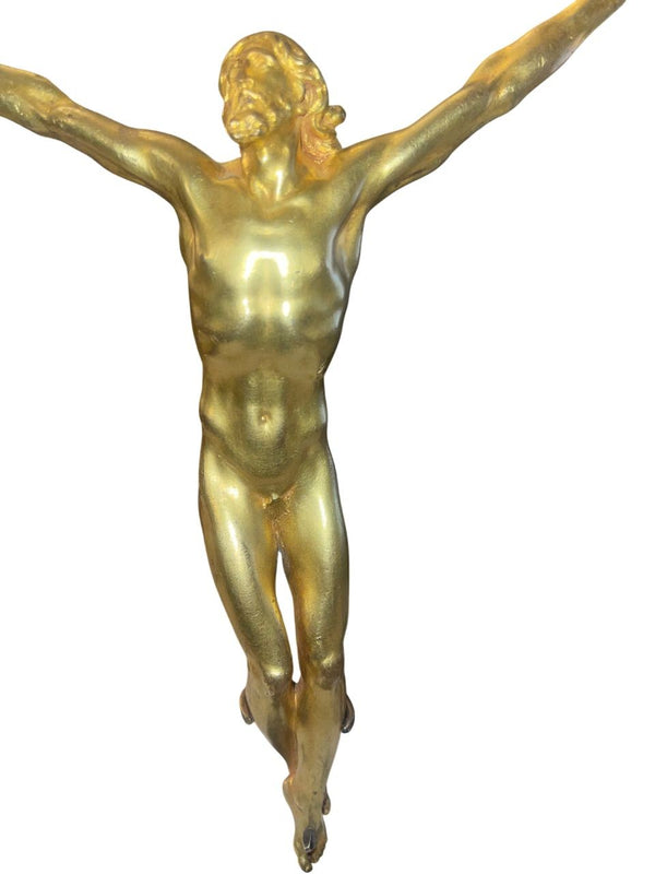 17th Century Corpus Christi, Gilt Bronze Figure on Stand, after Antonio Susini (1558–1624)