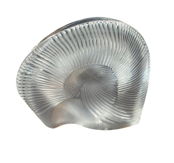 Late 20th Century Baccarat Crystal Nautilus Shell Sculpture, France.