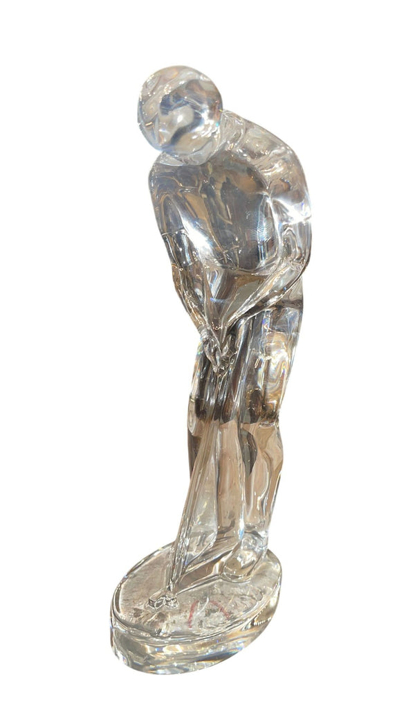 Pair of Baccarat Crystal Golfer Figurines