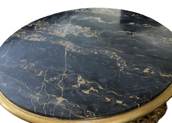 19th Century English Giltwood Center Table with Michelangelo Marble Top