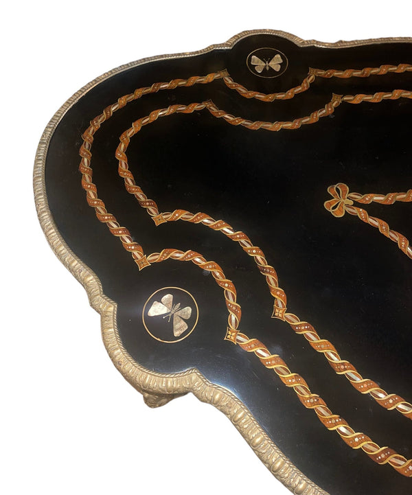 19th Century Napoleon III Ebonized Writing Desk w/ Gilt Bronze & M.O.P