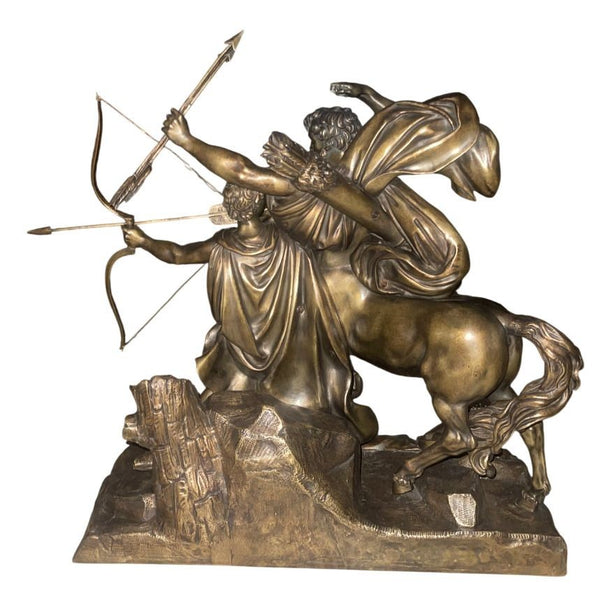 Bronze Sculpture “The Education of Achilles by the Centaur Chiron” After F. Rude