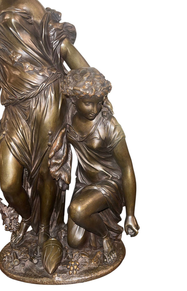 19th Century French Bronze Bacchantes Group After Clodion. Numbered 4123