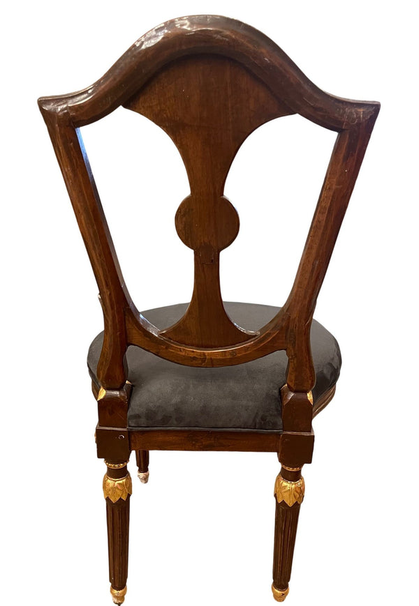 Early 19th Century Pair of Russian Neoclassical Parcel-Gilt Side Chairs