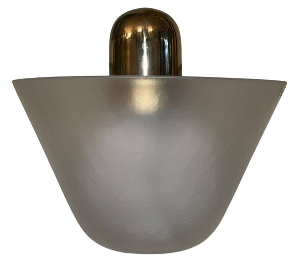 Set of Three VeArt Sculptural Glass Sconces with Brass Caps, Italy c. 1970's.