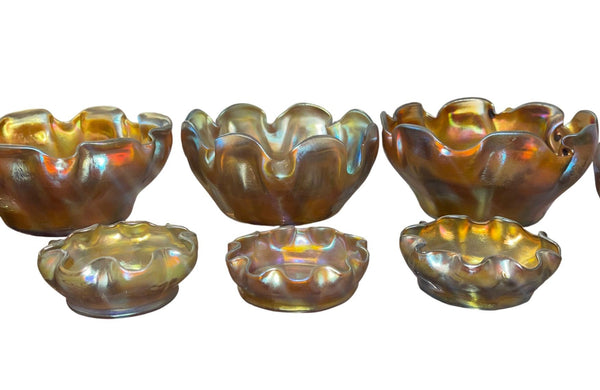 Louis Comfort Tiffany Favrile Glass Salt Dishes – Set of Eight - Early 20th C.