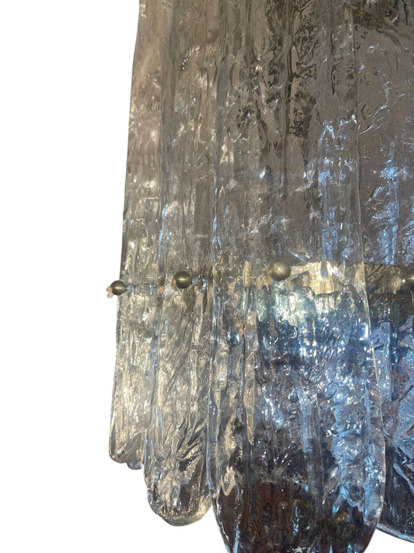 1960's Italian Murano Textured Glass Pendant Light