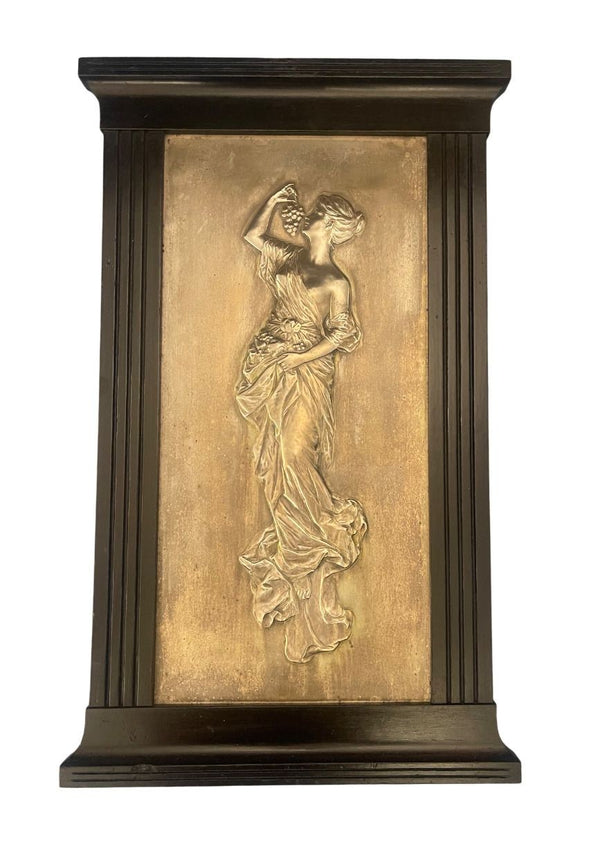 Late 19th Century Pair of Italian Silver Plate Relief Plaques Classical Maidens