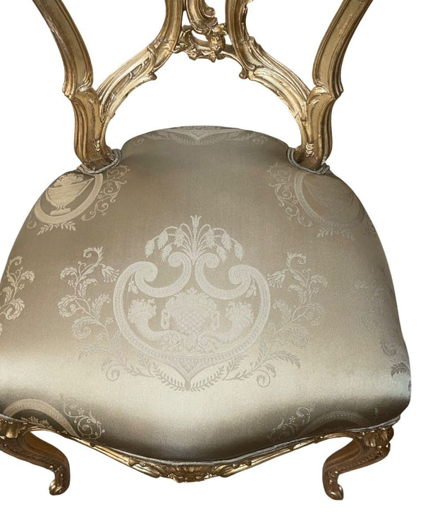 19th Century French Hand-Carved Gilded Chair