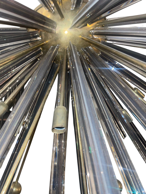 Vintage Italian Murano Glass Sputnik Semi-Flush Mount Chandelier, 1980's.