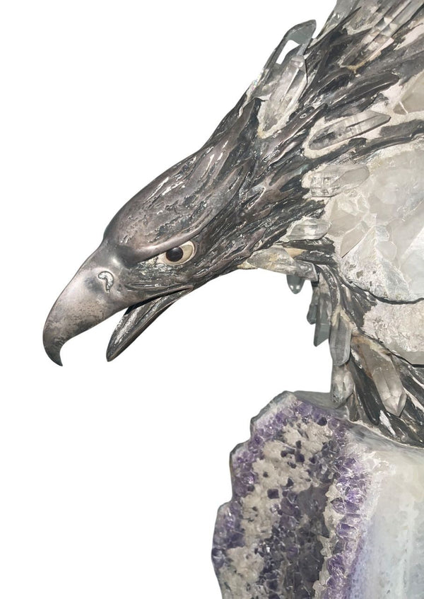 Amador Braojos “The Eagle’s Head” Gemstones & Sterling Silver Sculpture, Ed. 3/7