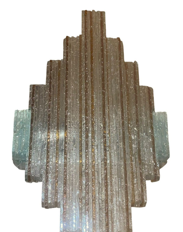 Pair Brutalist Murano Glass Sconces by Albano Poli for Poliarte. Italy, 1970's