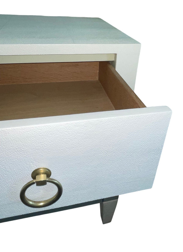 Pair of Italian Two-Tone Faux Shagreen Commodes. Late 20th Century.
