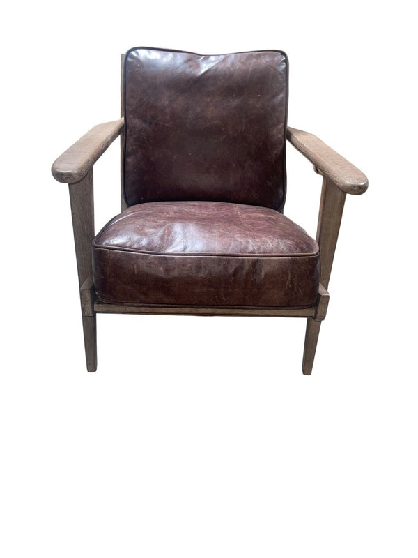Pair of Four Hands Irondale Brooks Leather Lounge Chairs. U.S.A. 21st Century.