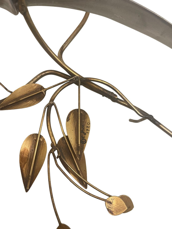 Pair Curtis Jere Brass & Chrome Bird Wall Sculptures, 1980.