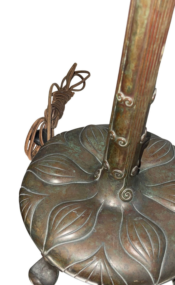 Tiffany Studios Blue Geometric Turtleback Table Lamp. U.S.A. 1910's.