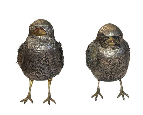 Pair of Buccellati Sterling Silver Sparrow Figures