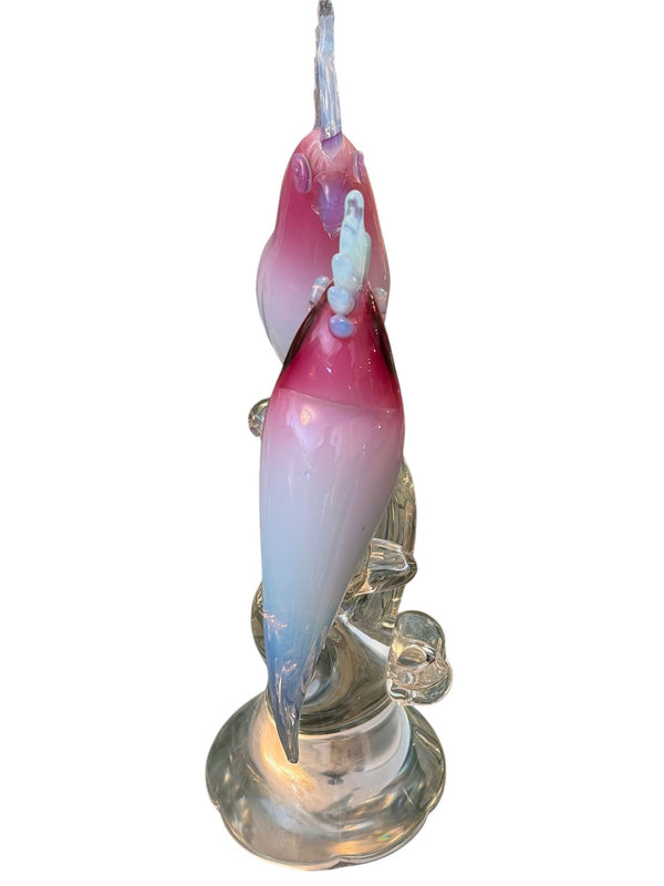 Renato Anatra Murano Glass Cockatoo Sculpture in Pink & Opalescent. circa 1970's