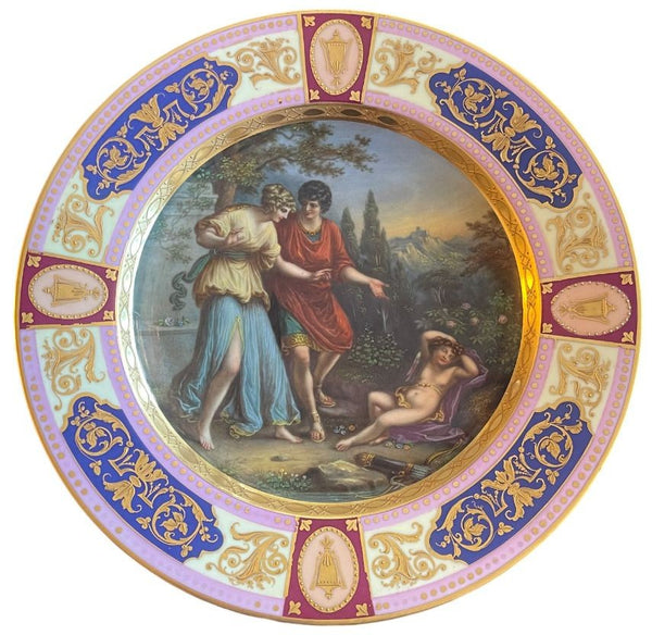 Collection of 6 Royal Vienna Porcelain Plates w/ Hand-Painted Scenes. Late 19th.