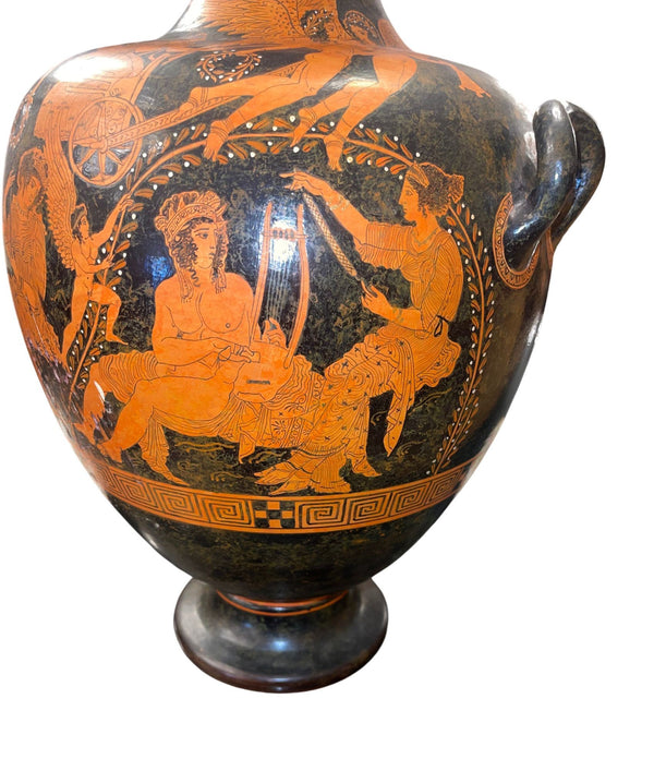 Large Attic Style Red-Figure Hydria Museum Copy After Ancient Greek Pottery