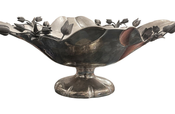 Pair of Damar 925 Sterling Silver Floral Bowls, 20th Century.